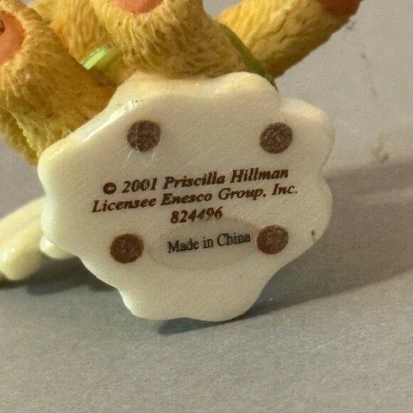 Vintage Cherished Teddies Figurine Enesco Anthropomorphic Birthday August Angel - Picture 3 of 3